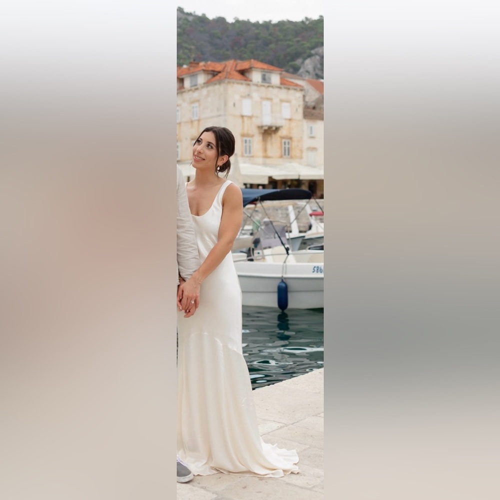 Lulus champagne satin maxi dress